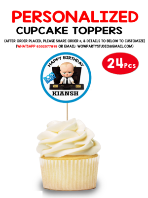 Boss Baby Cupcake Topper (24 Pcs)