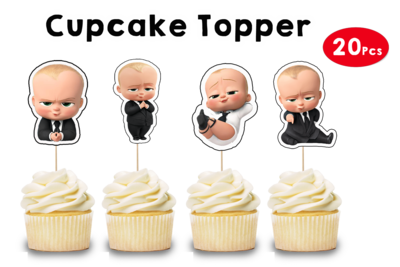 Boss Baby Theme Cupcake Shape Topper (20 Pcs)