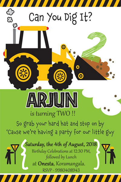 Construction Invitation Cards (16 Pcs)