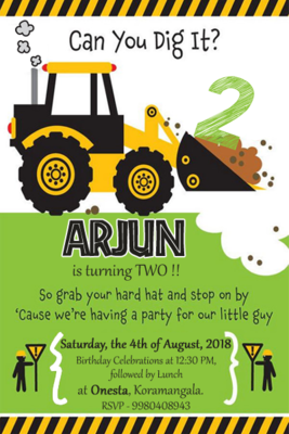 Construction Invitation Cards (16 Pcs)