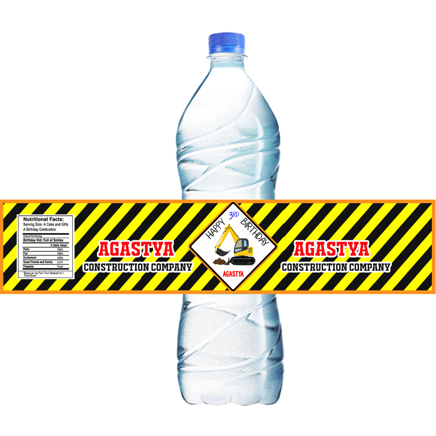 Construction Water Bottle Wrappers (10Pcs)