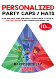 PJ Mask Party Caps / Hats (10 Pcs)