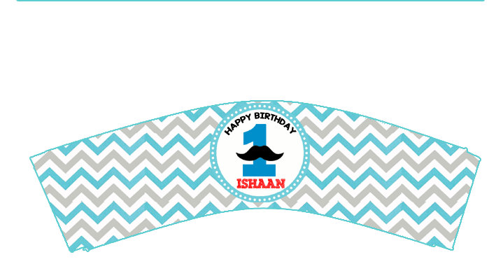 Little Man (Mustache) CupCake Wrappers (10Pcs)