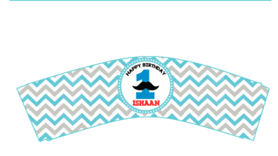 Little Man (Mustache) CupCake Wrappers (10Pcs)