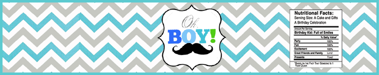 Little Man (Mustache) Water Bottle Wrappers (10Pcs)