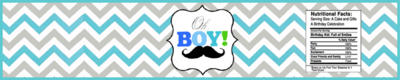 Little Man (Mustache) Water Bottle Wrappers (10Pcs)
