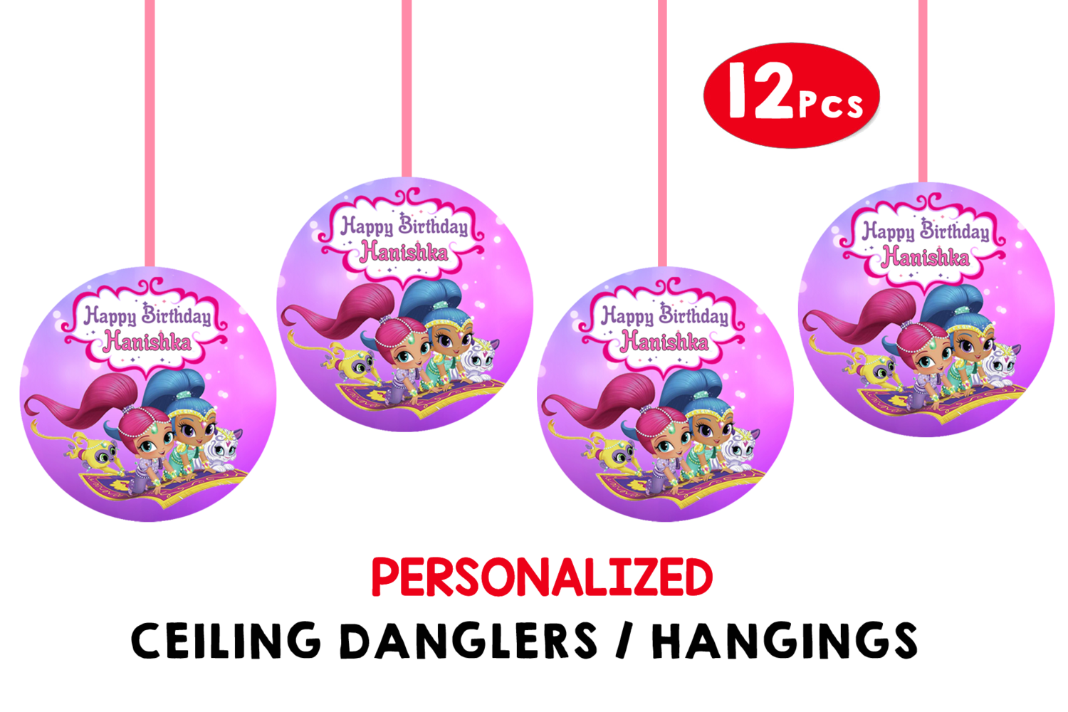 Shimmer &amp; Shine Ceiling Hangings / Danglers (12 Pcs)