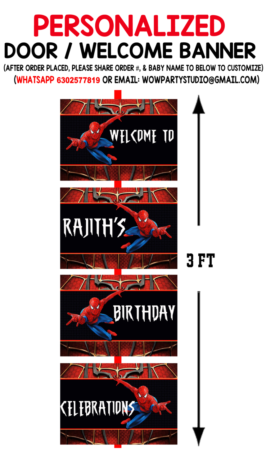 Spiderman - Door / Welcome Banner (2.5ft)