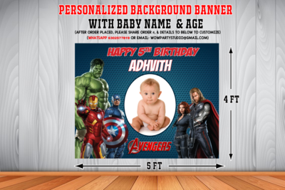 Backdrop / Background Banner With Baby Picture (4ft x 5ft)