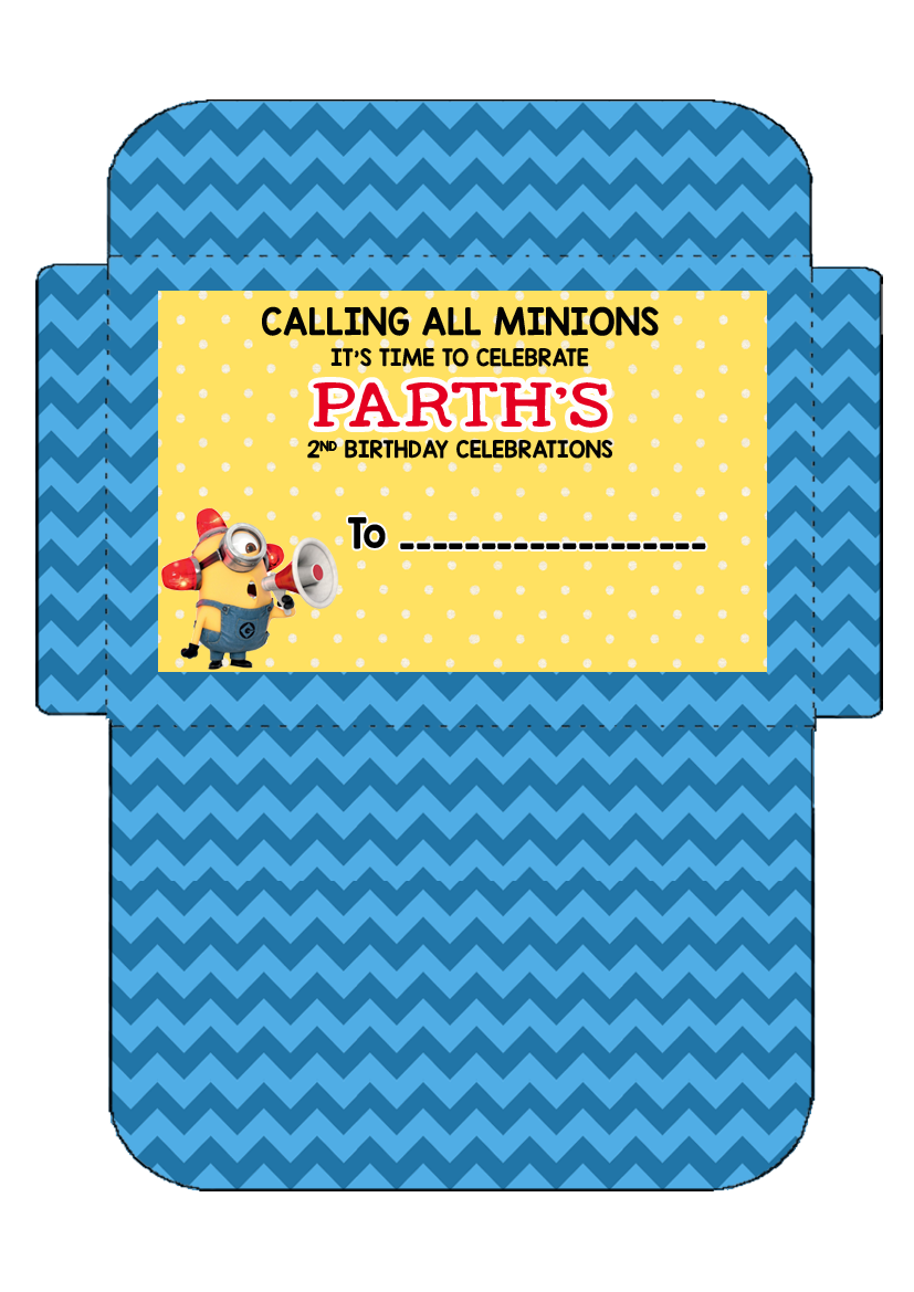 Minion Invitation Card Envelopes (16 Pcs)