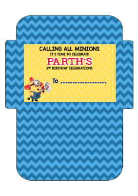 Minion Invitation Card Envelopes (16 Pcs)