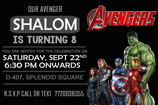 Avengers Theme Invitation Cards (16 Pcs)