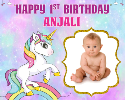 Unicorn Backdrop / Background Pic Banner (4ft x 5ft)