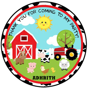 Farm Animals Thank you Tags (24 Pcs)