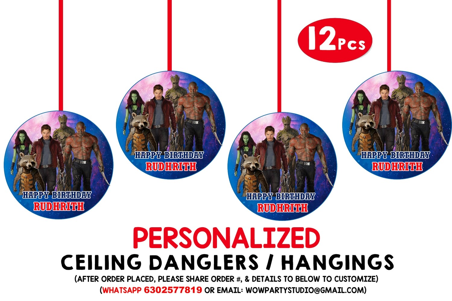 Guardians Of The Galaxy Ceiling Hangings / Danglers (12 Pcs)