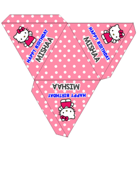 personalized hello kitty birthday bunting banner with name