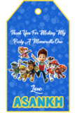 Paw Patrol Thank you Tags (24 Pcs)