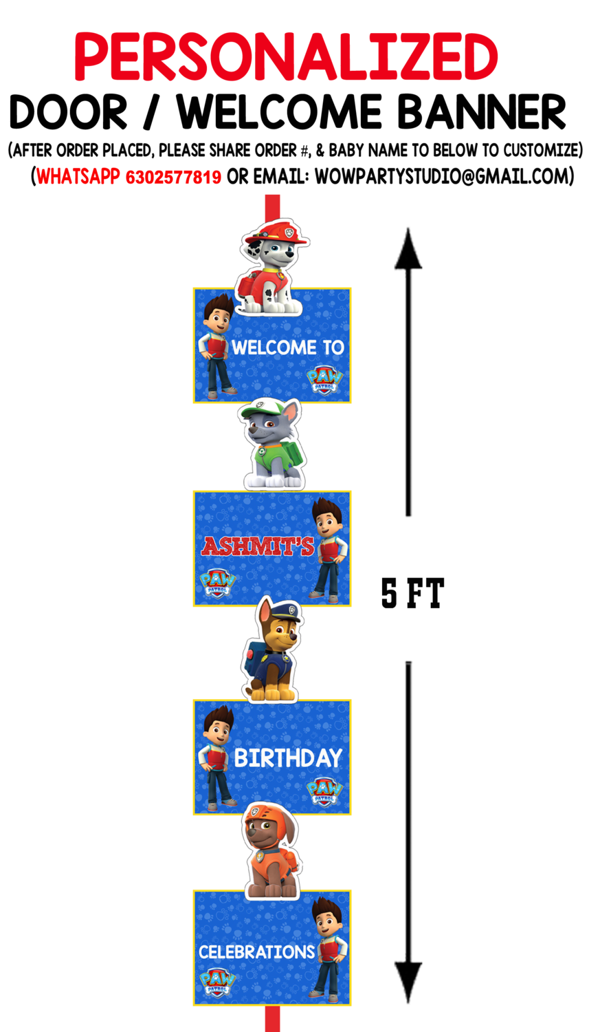 Paw Patrol - Door / Welcome Banner (5ft)