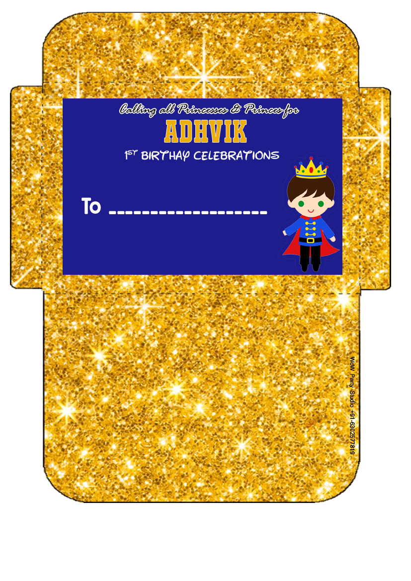 Royal Prince Envelopes For Invitation Cards (16 Pcs)