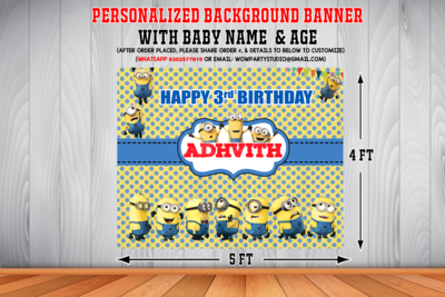 Minion Backdrop / Background Banner (4ft x 5ft)