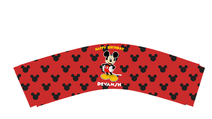 Micky Mouse Cup Cake Wrappers (10Pcs)
