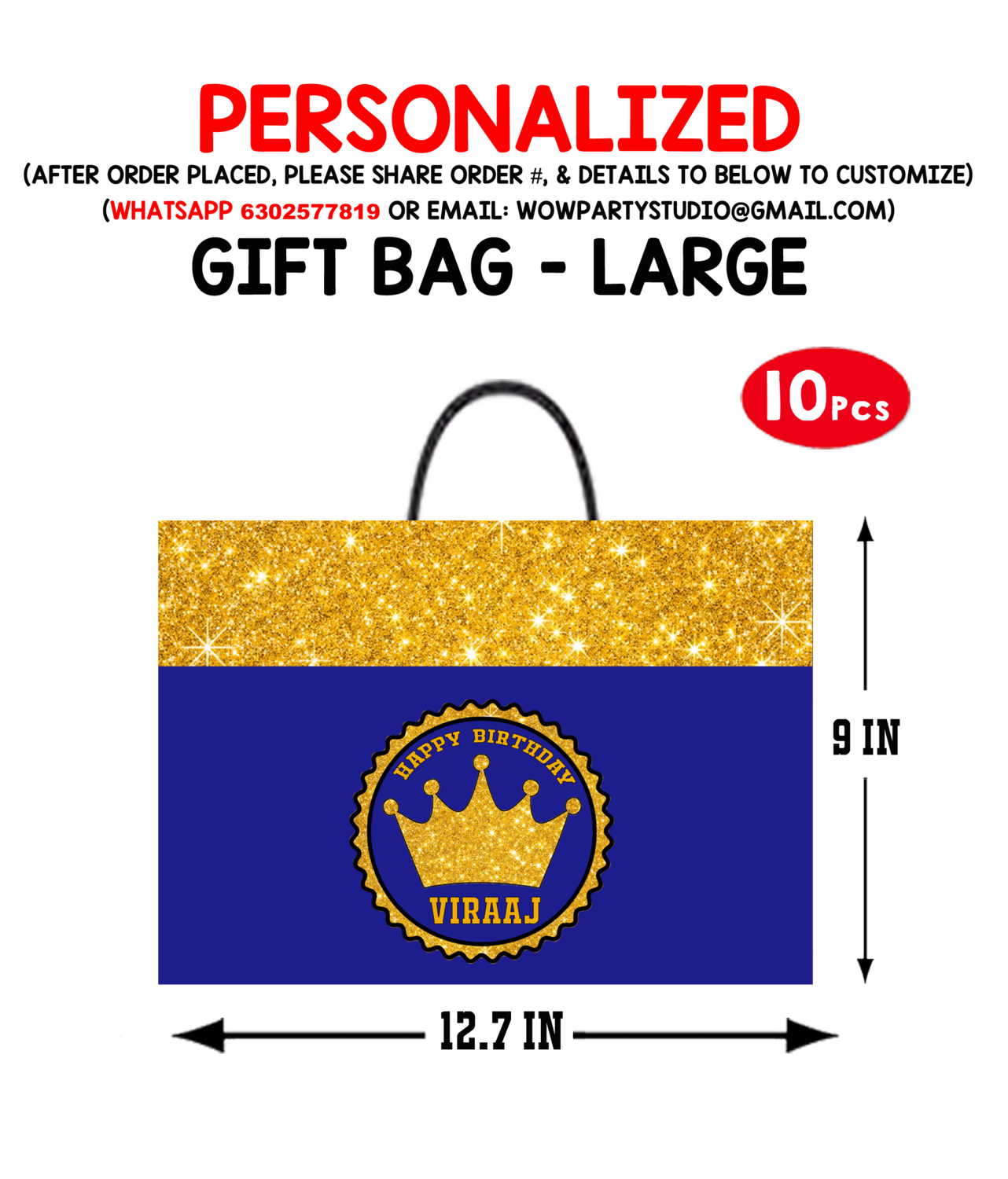 Royal Prince Gift Bag - Large (10 Pcs)