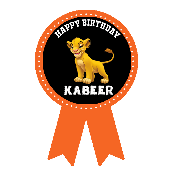 Simba Lion King Theme Birthday Badges (10 Pcs)
