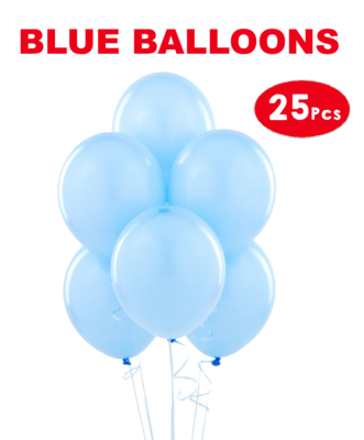 Blue Latex Balloons - 25Pcs