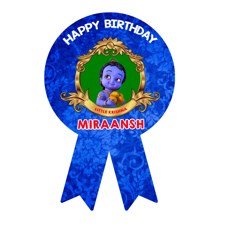 Little Krishna Theme Birthday Badges (10 Pcs)