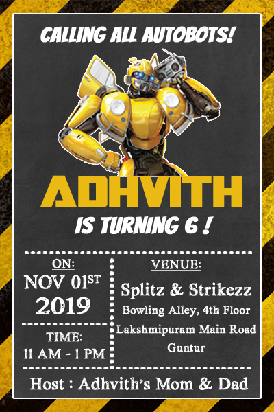 BumbleBee -  Invitation Cards (16 Pcs)