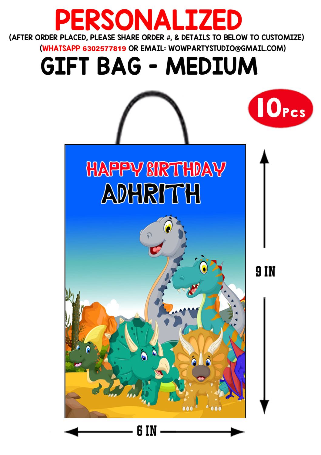 Dino - Gift Bag Medium (10 Pcs)