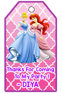 Princess Disney Thank you Tags (24 Pcs)