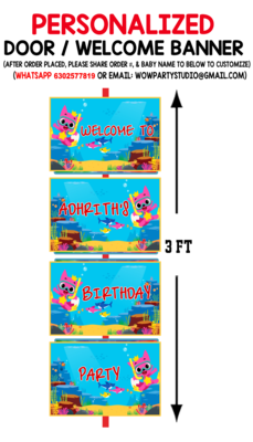 Baby Shark - Door / Welcome Banner (3ft)