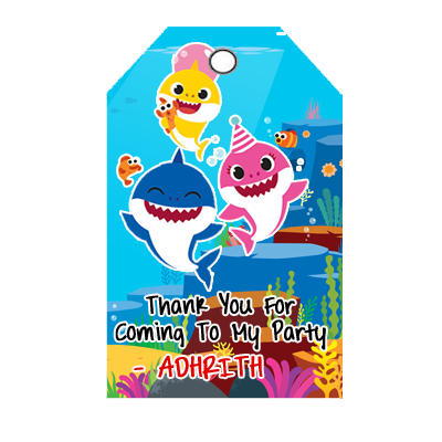 Baby Shark Thank you Tags (24 Pcs)