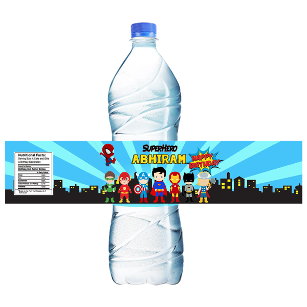 Super Hero Water Bottle Wrappers (10Pcs)