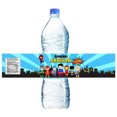 Super Hero Water Bottle Wrappers (10Pcs)