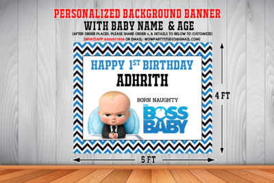 Boss Baby Backdrop / Background Banner (4ft x 5ft)