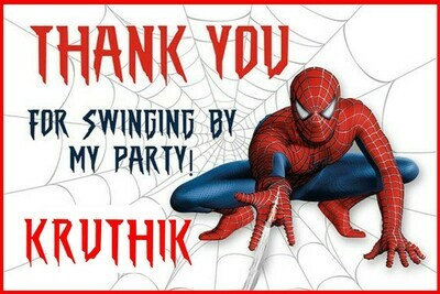 Spiderman Thank you Tags (24 Pcs)