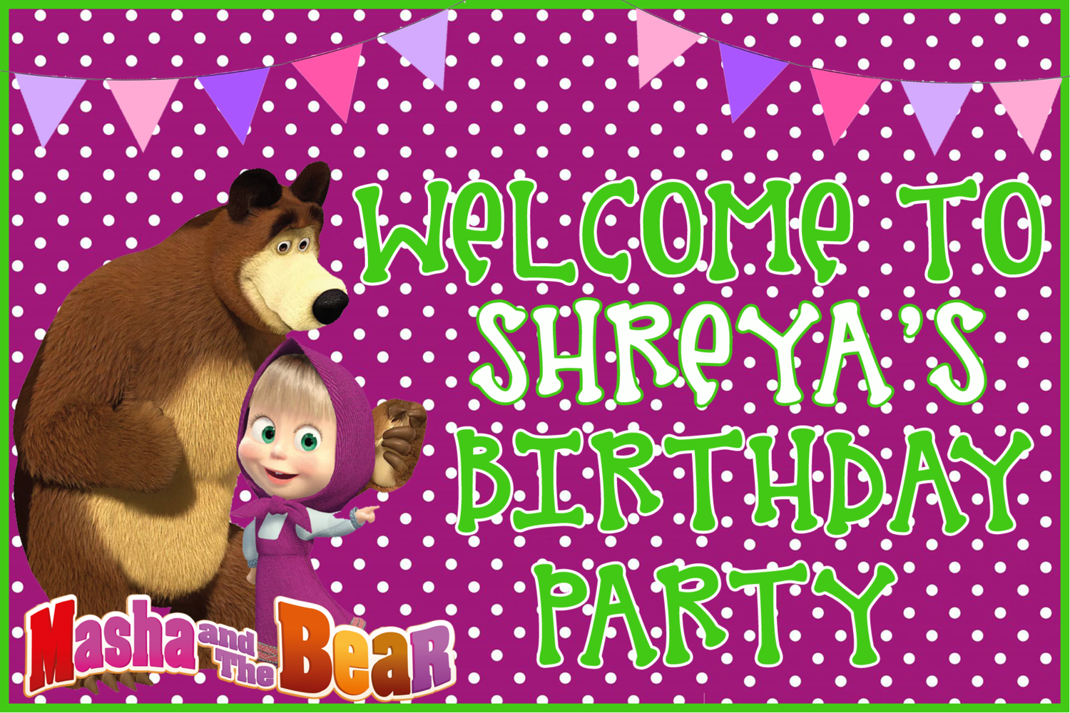 Personalized Theme Birthday Welcome Poster (1.5x1ft)