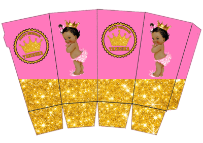 Royal Princess Pink Popcorn Boxes (10 Pcs)