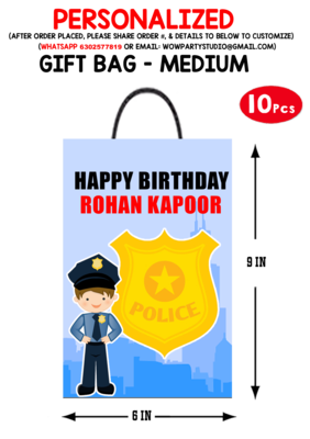 Police Theme - Gift Bag Medium (10 Pcs)