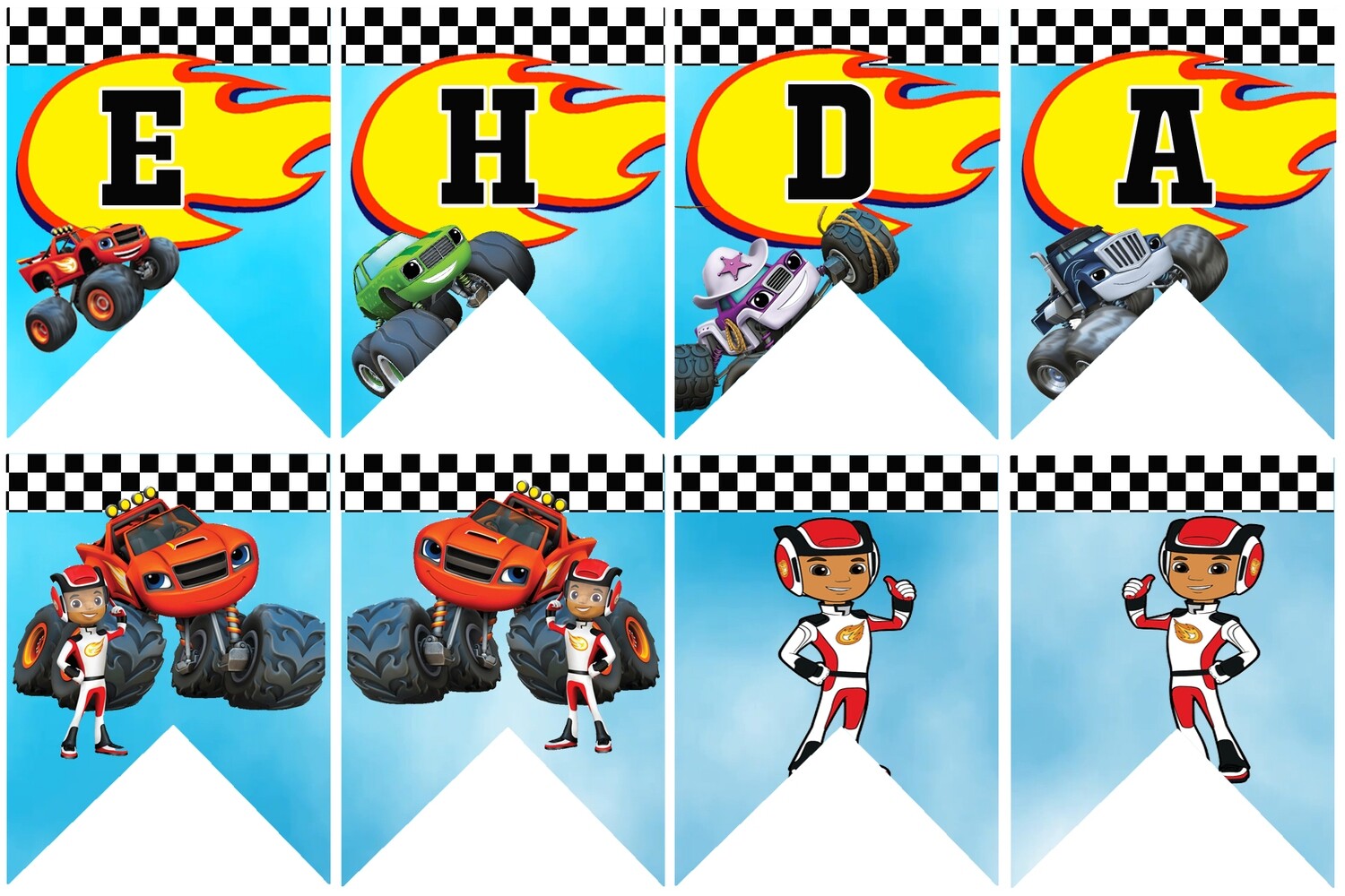 Blaze and the Monster Machine - Bunting Banner with Name