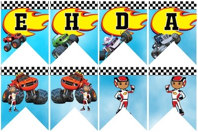 Blaze and the Monster Machine - Bunting Banner with Name