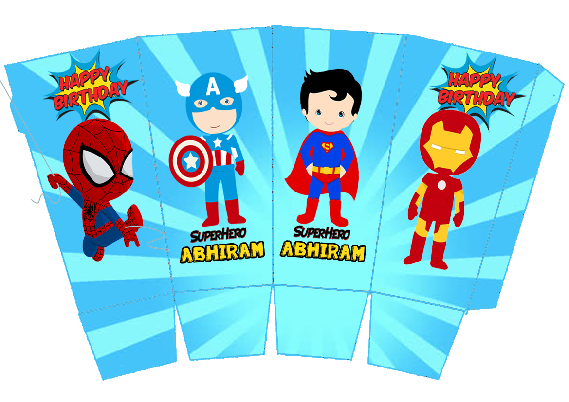 Super Hero Theme Popcorn Boxes (10 Pcs)