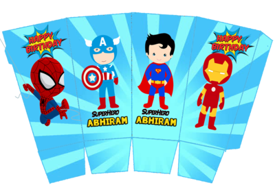Super Hero Theme Popcorn Boxes (10 Pcs)