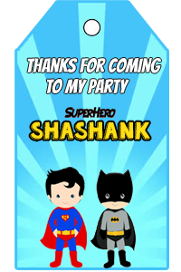 Super Hero Thank you Tags (24 Pcs)