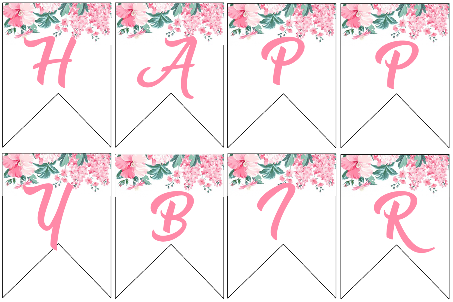 Floral - Bunting Banner with Name