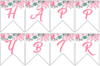 Floral - Bunting Banner with Name
