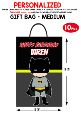 Batman Theme - Gift Bag Medium (10 Pcs)