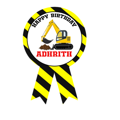 Construction Theme Birthday Badges (10 Pcs)